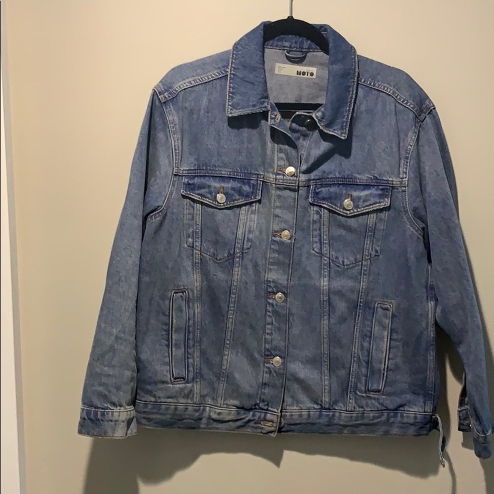 Topshop Oversized Jean Jacket, US 10
